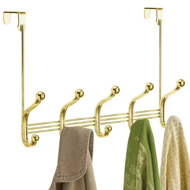 iDesign York Lyra Steel Over-The-Door 10-Hook Storage Rack