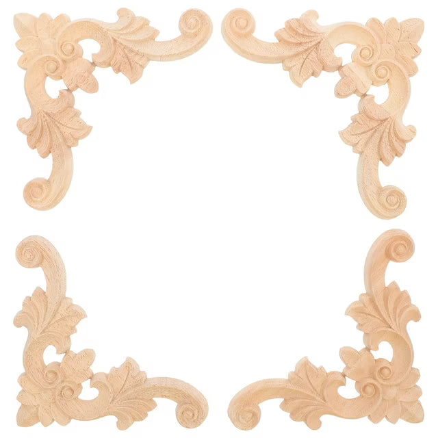 HONITANO 4Pcs Decorative Wood Carvings for Home Decor European .
